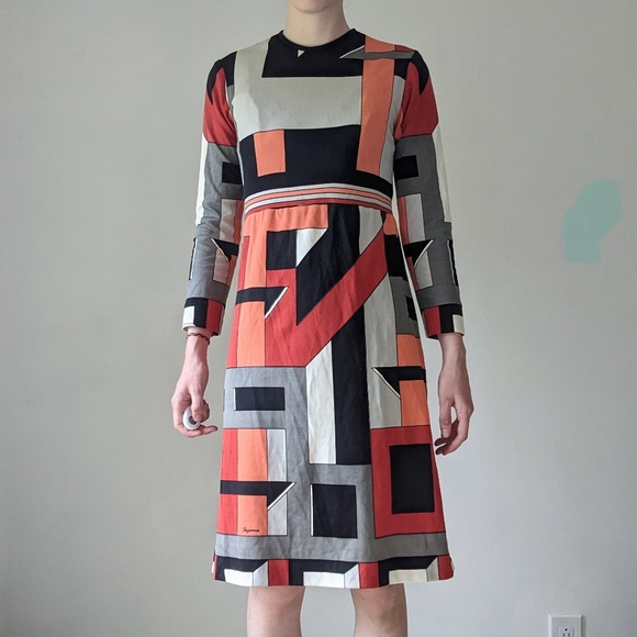 Vintage 60's Paganne by Gene Berk Print Dress - Picture 5 of 5